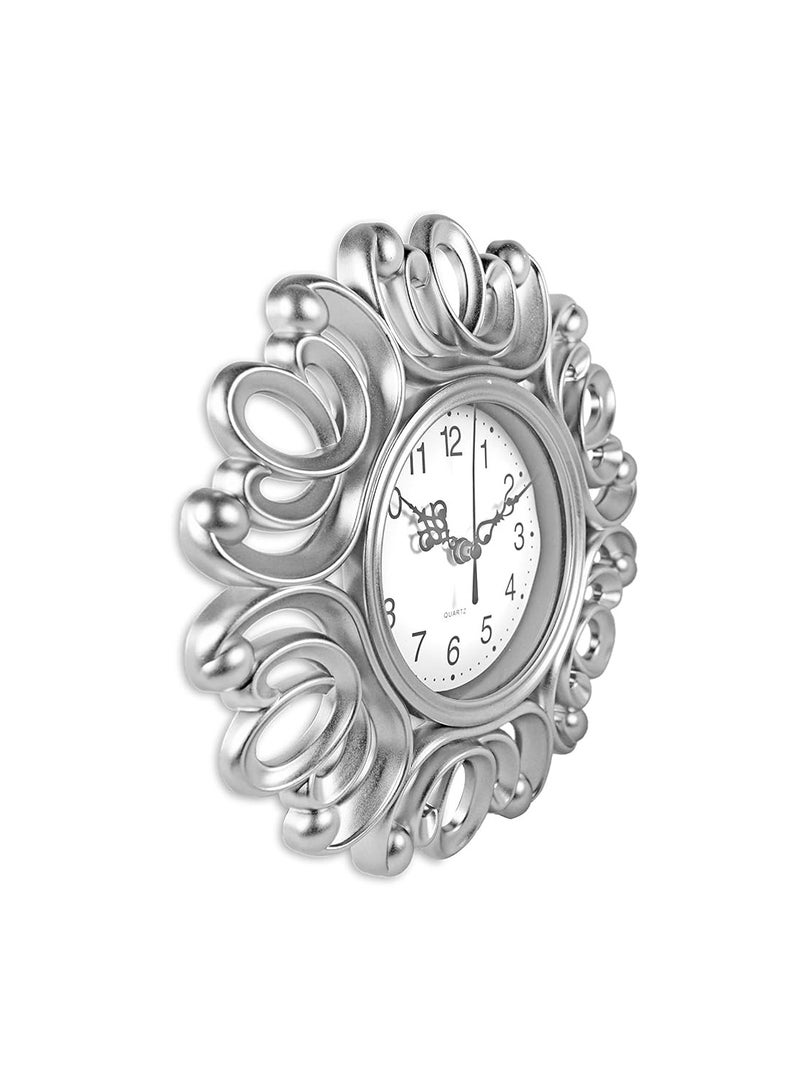 Decorhills Creative Modern Wall Clock Silver | Large Decorative Silent Wall Clock for Living Room Bedroom Office Hotel | Premium Minimalist Home Wall Decor - Image 2